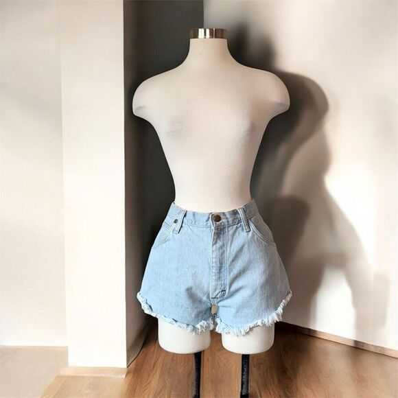 Vintage Wrangler Light Wash Shorts High Waisted Cutoff 27” - Picture 1 of 8